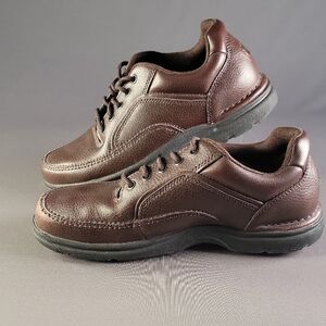 Men's Rockport Walking Shies Brown Leather Lace-Up Comfort Shoes